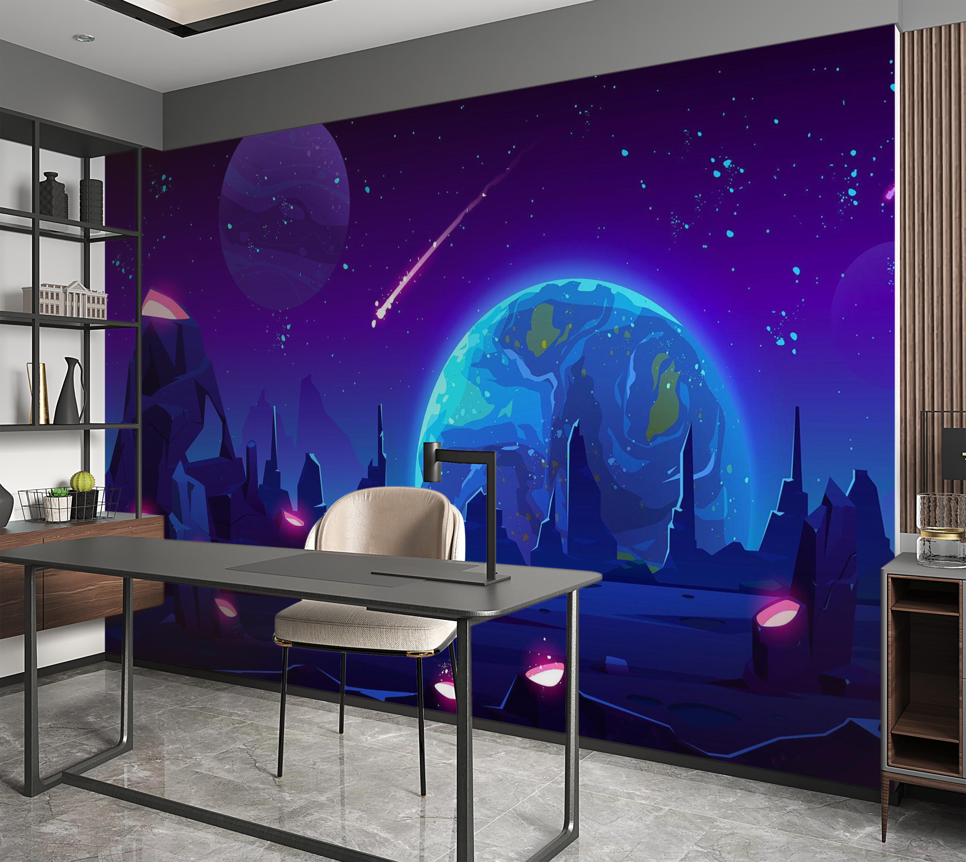 Premium Peel & Stick Wall Mural - Cosmic Landscape