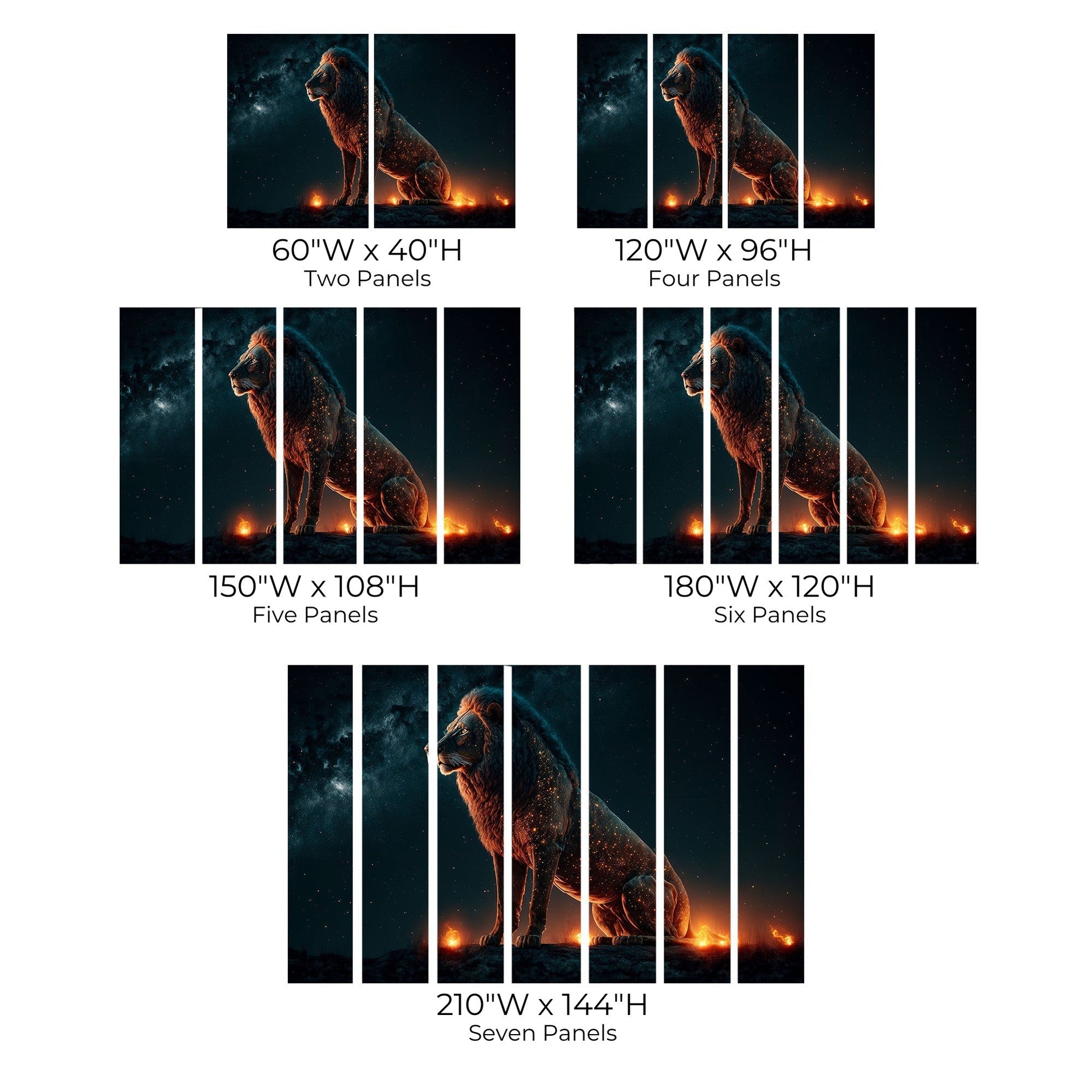 Premium Peel & Stick Wall Mural - Cosmic Lion Stargazing