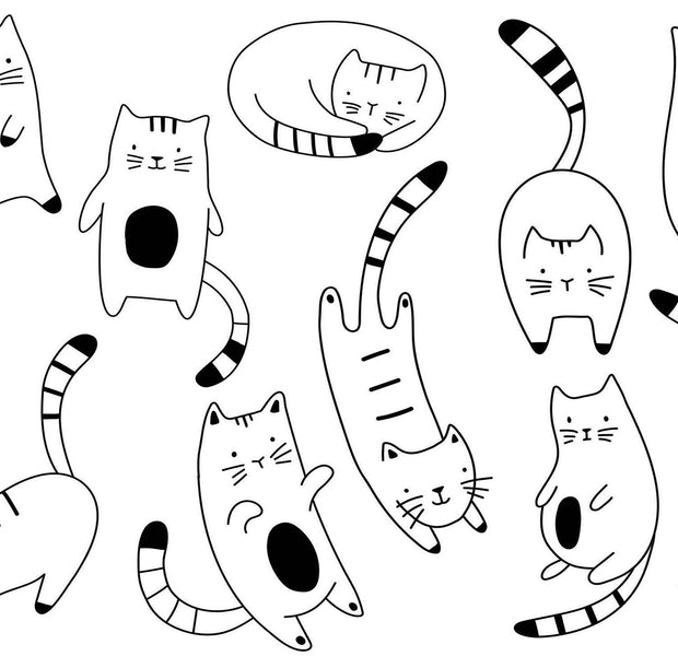 Premium Peel & Stick Wall Mural - Cute Cats
