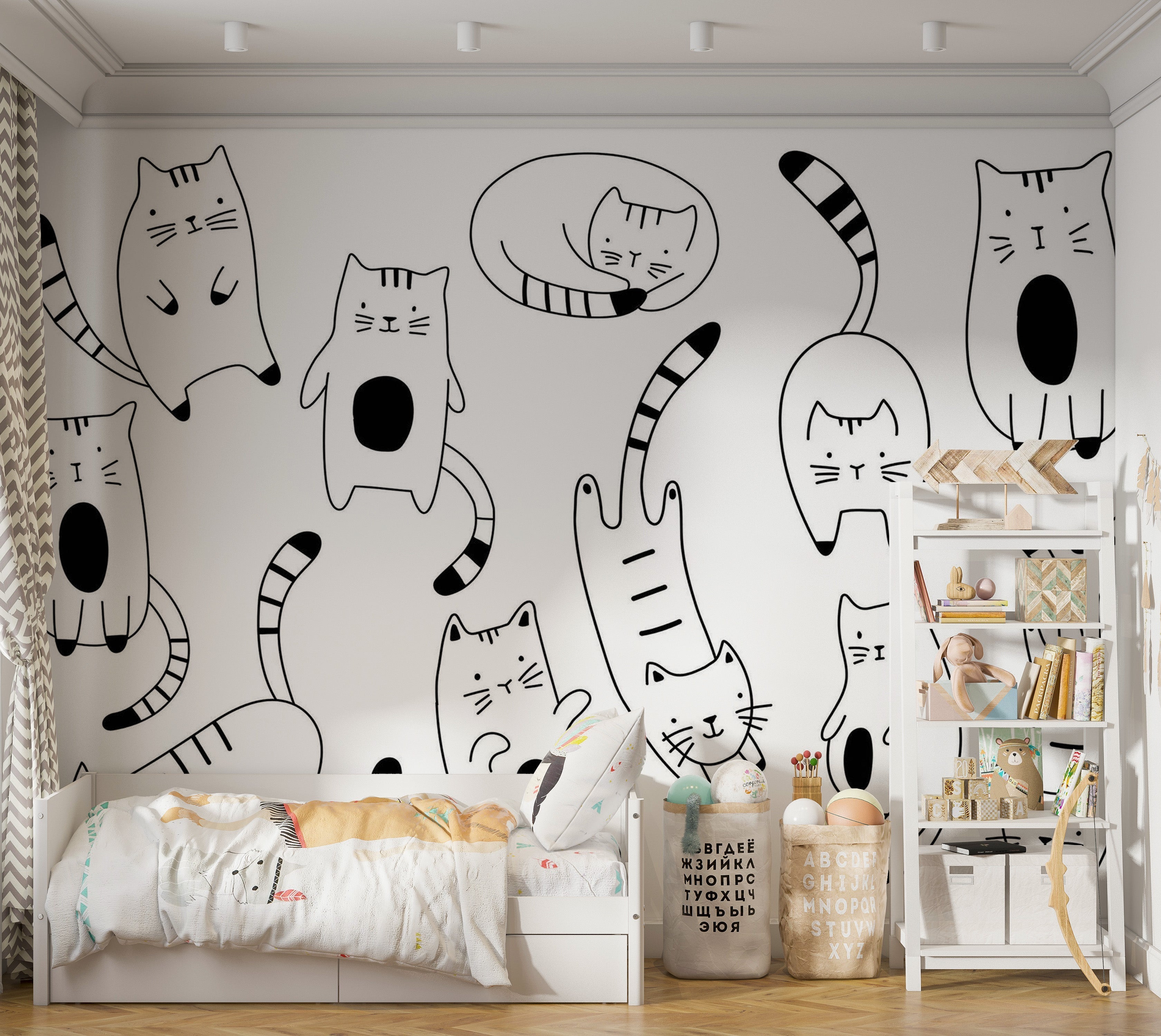 Premium Peel & Stick Wall Mural - Cute Cats