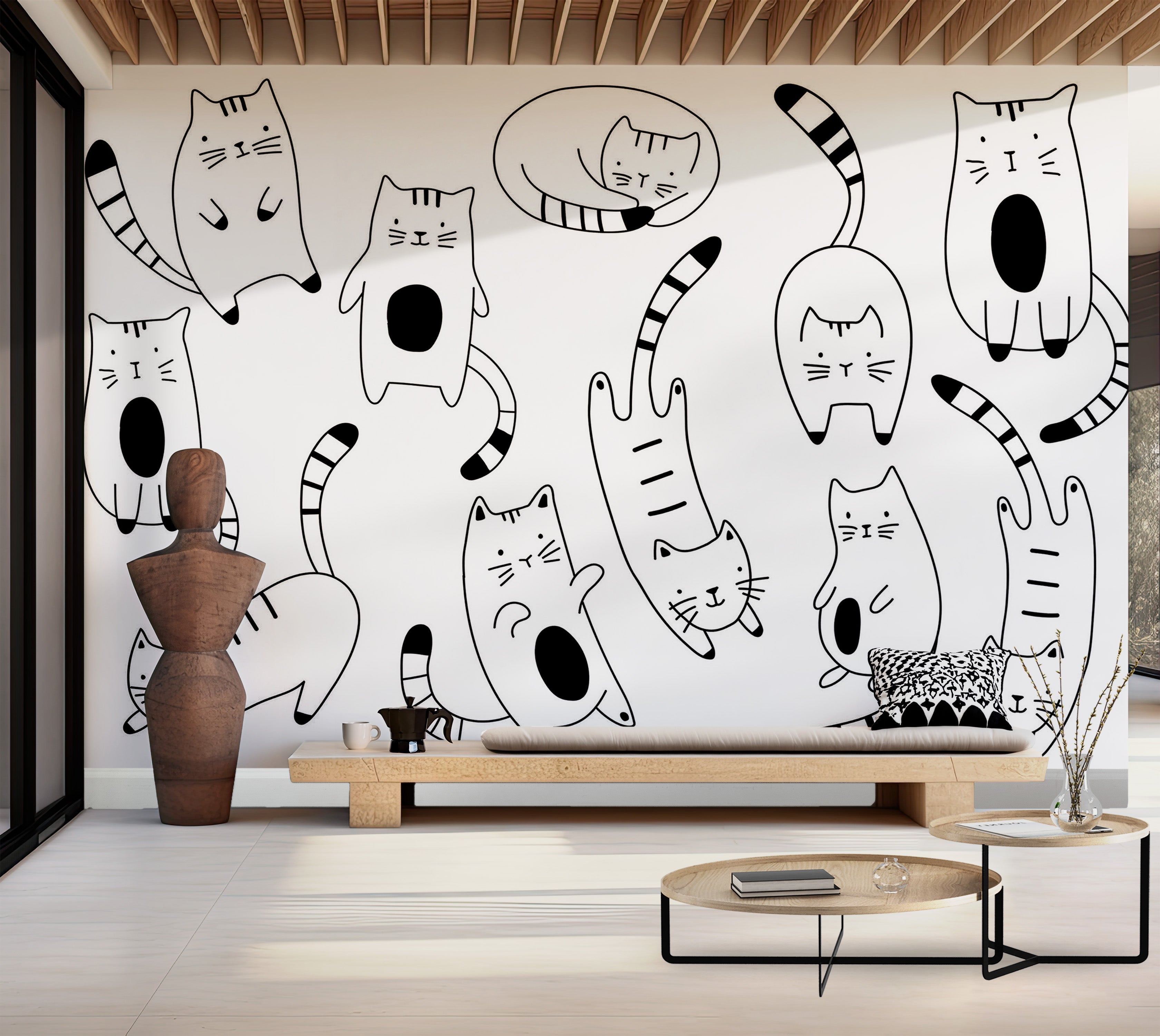 Premium Peel & Stick Wall Mural - Cute Cats