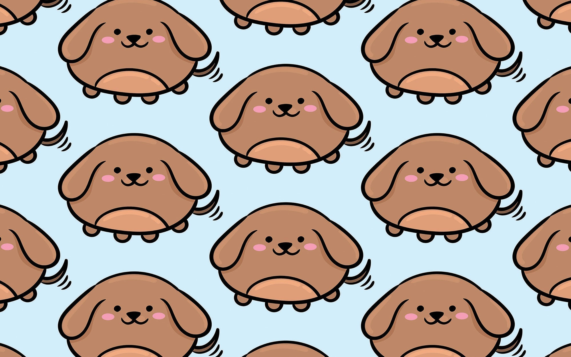 Premium Peel & Stick Wall Mural - Cute Puppy Pattern