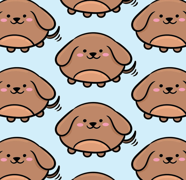 Premium Peel & Stick Wall Mural - Cute Puppy Pattern