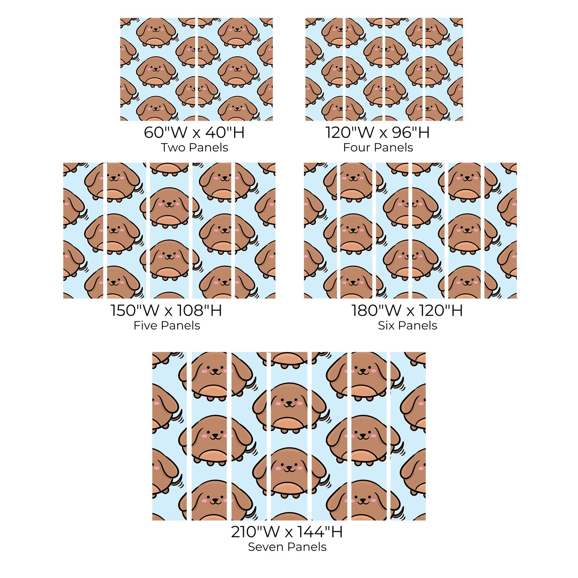Premium Peel & Stick Wall Mural - Cute Puppy Pattern