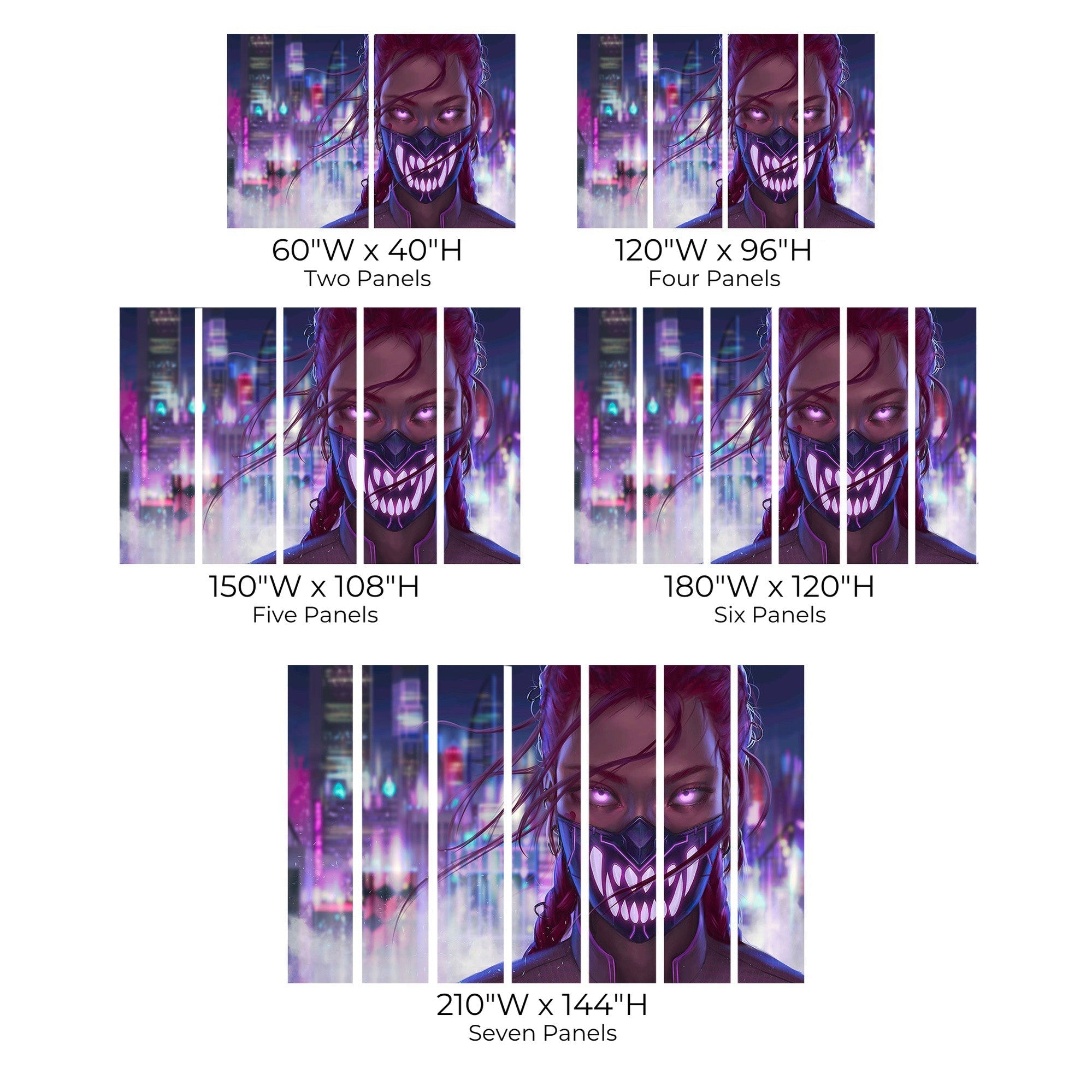 Premium Peel & Stick Wall Mural - Cyberpunk City Character