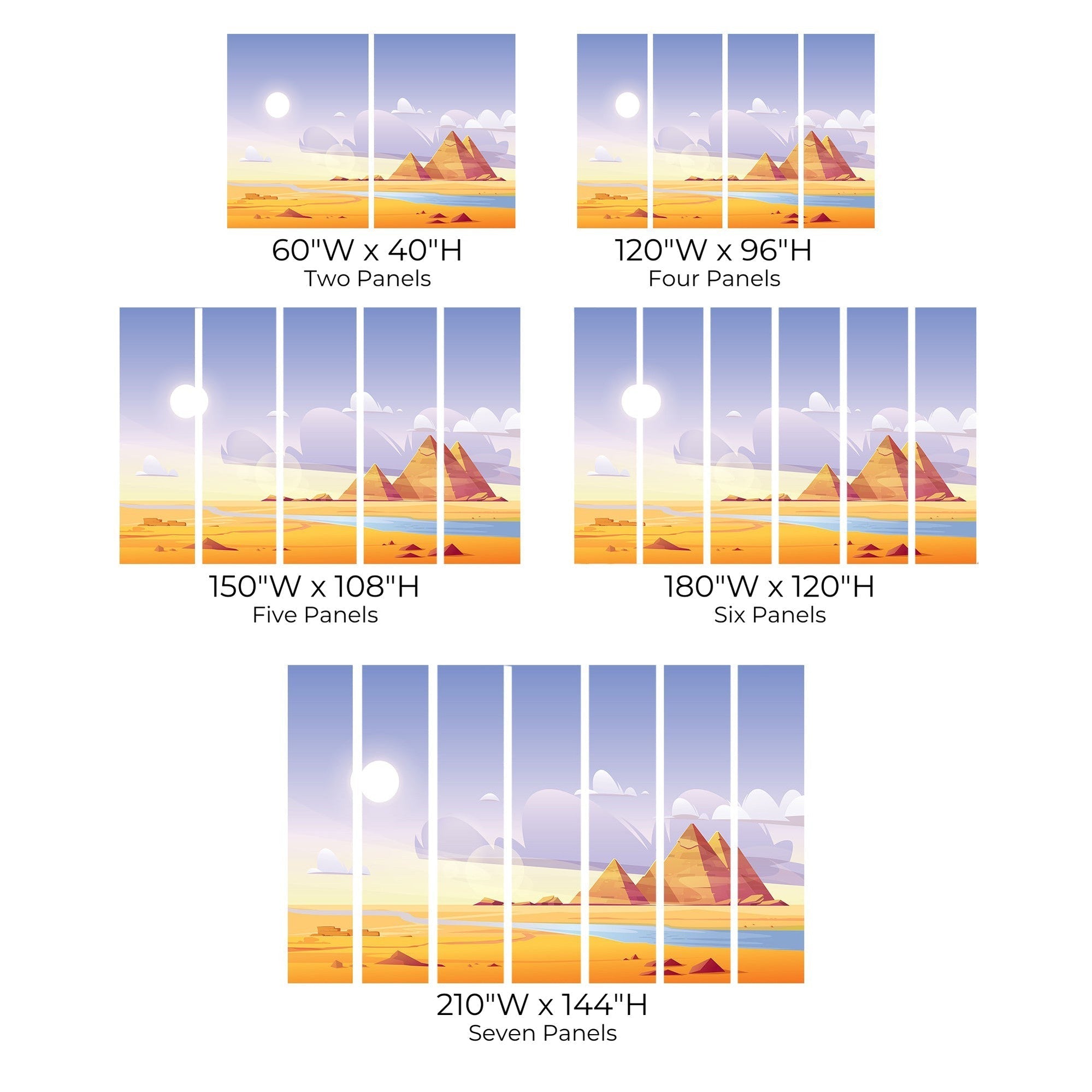 Premium Peel & Stick Wall Mural - Desert Pyramids Scenery