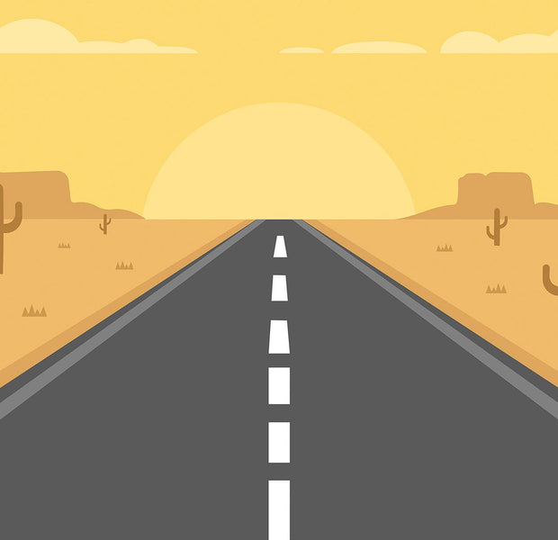 Premium Peel & Stick Wall Mural - Desert Road Sunset
