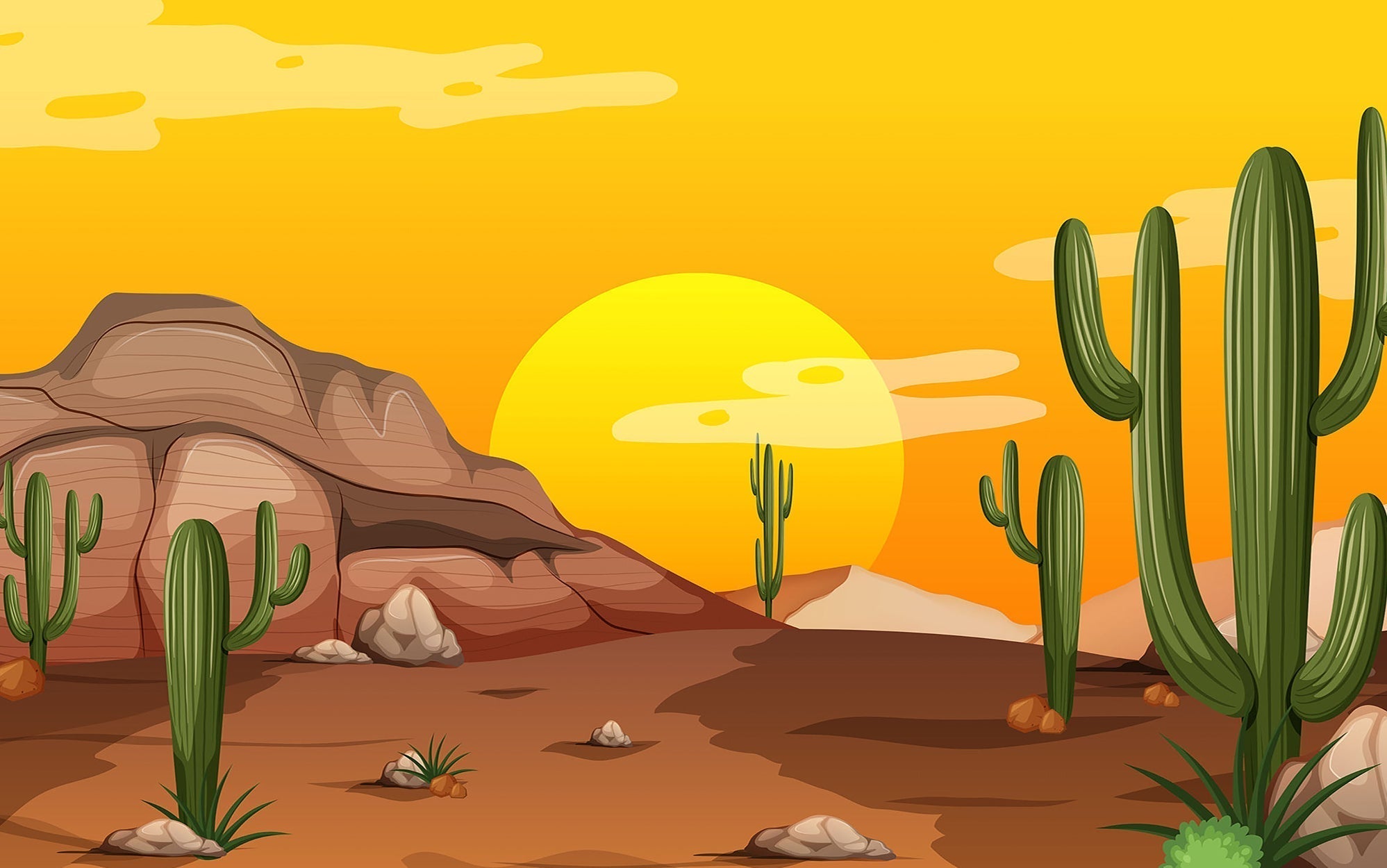 Premium Peel & Stick Wall Mural - Desert Sunset