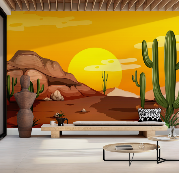 Premium Wallpaper Wall Mural - Desert Sunset 60"Wx40"H / Non-Woven Fleece