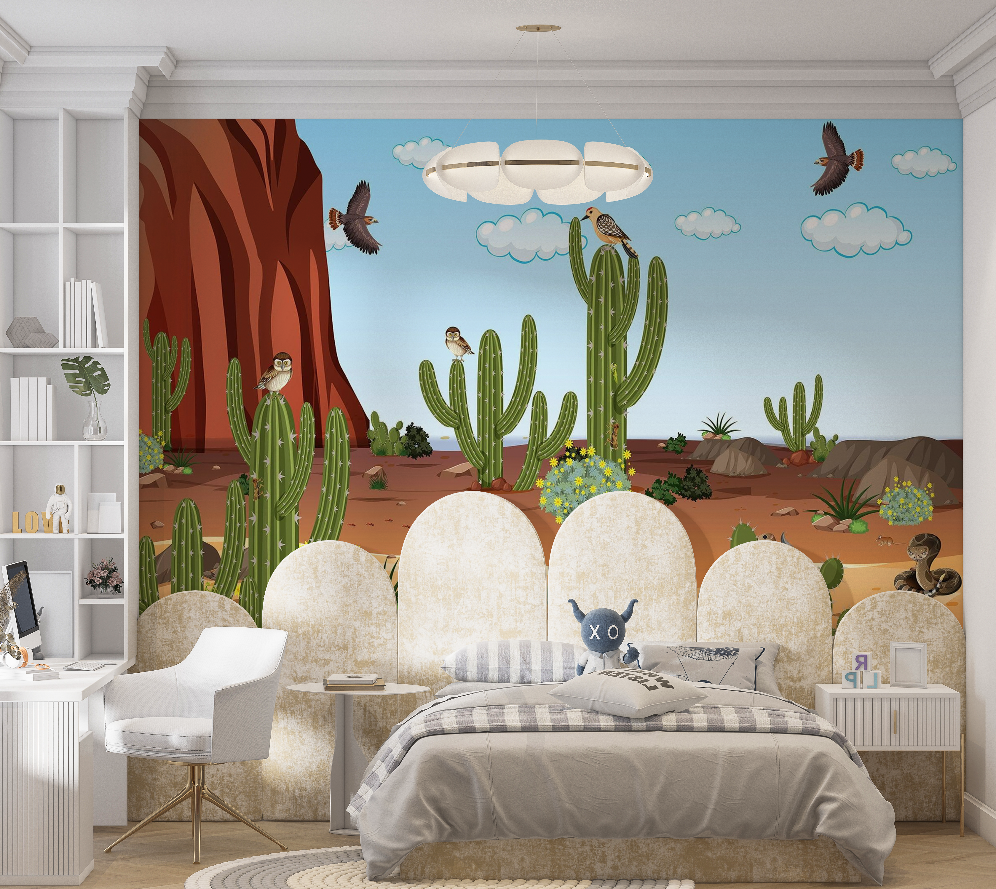 Premium Peel & Stick Wall Mural - Desert Wildlife Scene