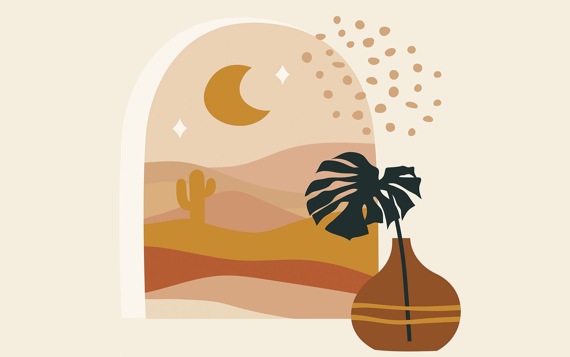 Premium Peel & Stick Wall Mural - Desert Window View