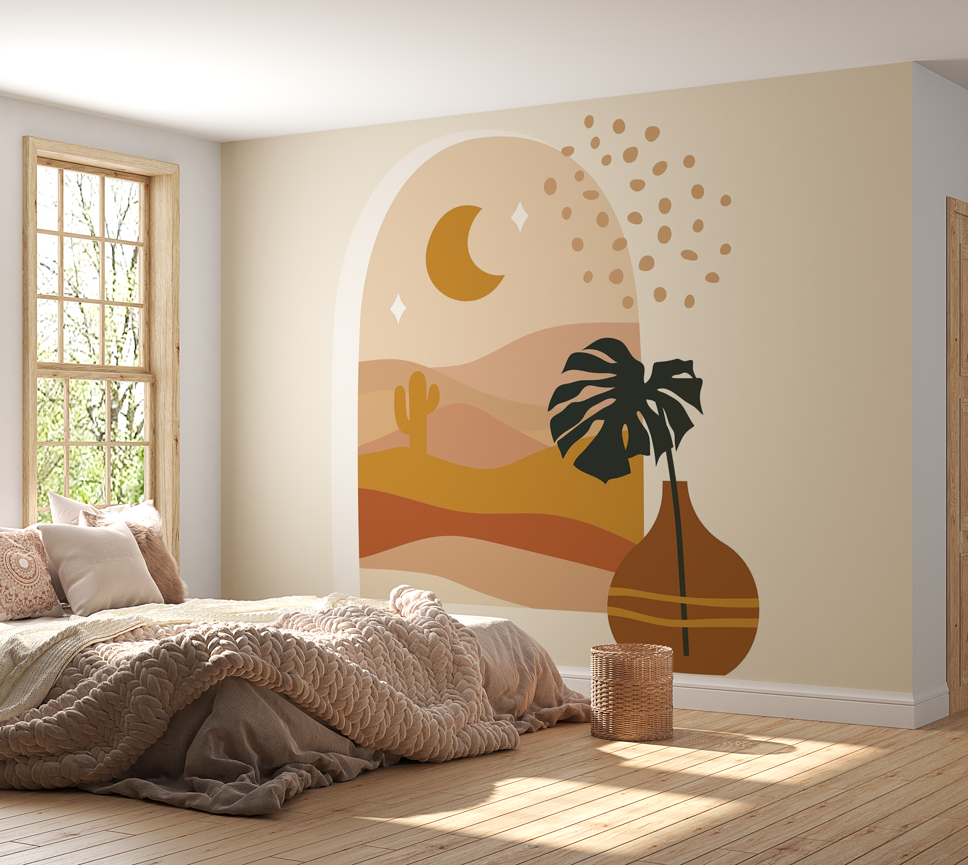 Premium Peel & Stick Wall Mural - Desert Window View