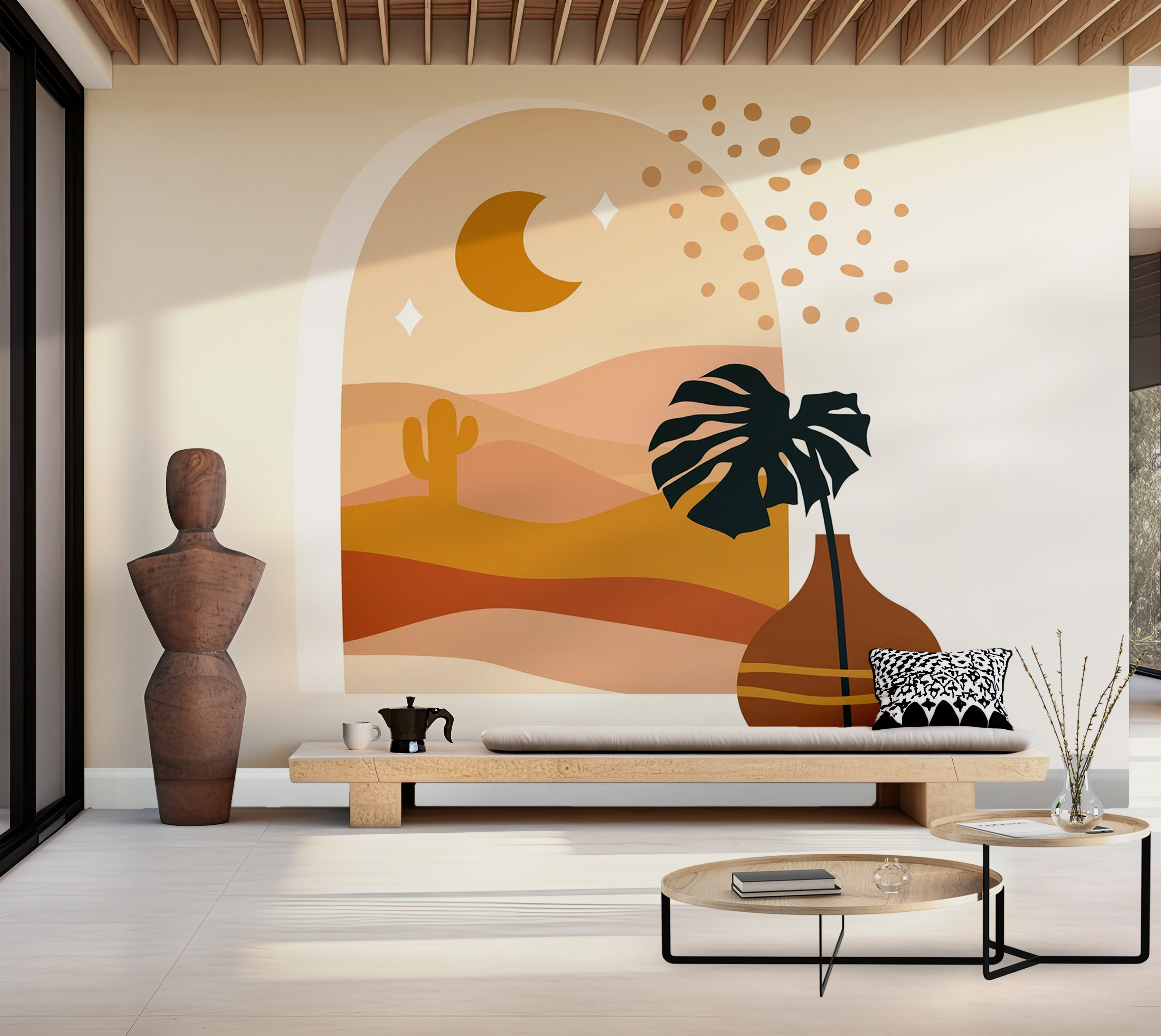 Premium Peel & Stick Wall Mural - Desert Window View