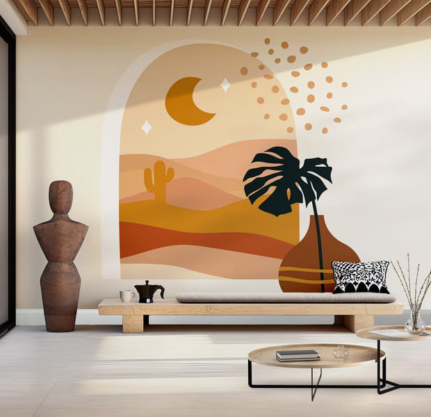 Premium Wallpaper Wall Mural - Desert Window View 60"Wx40"H / Non-Woven Fleece