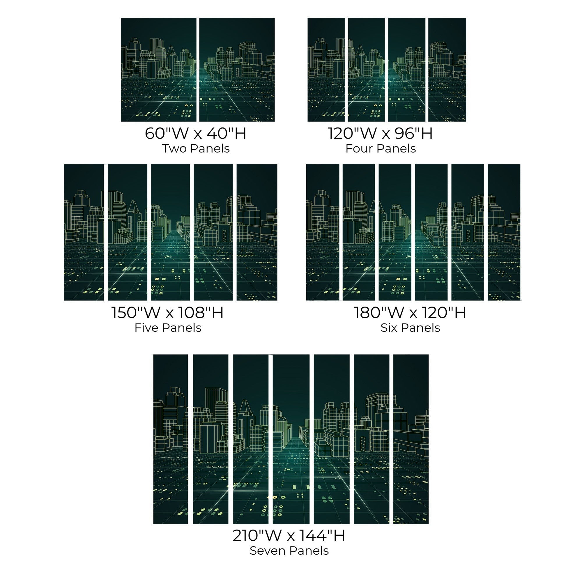 Premium Peel & Stick Wall Mural - Digital Cityscape