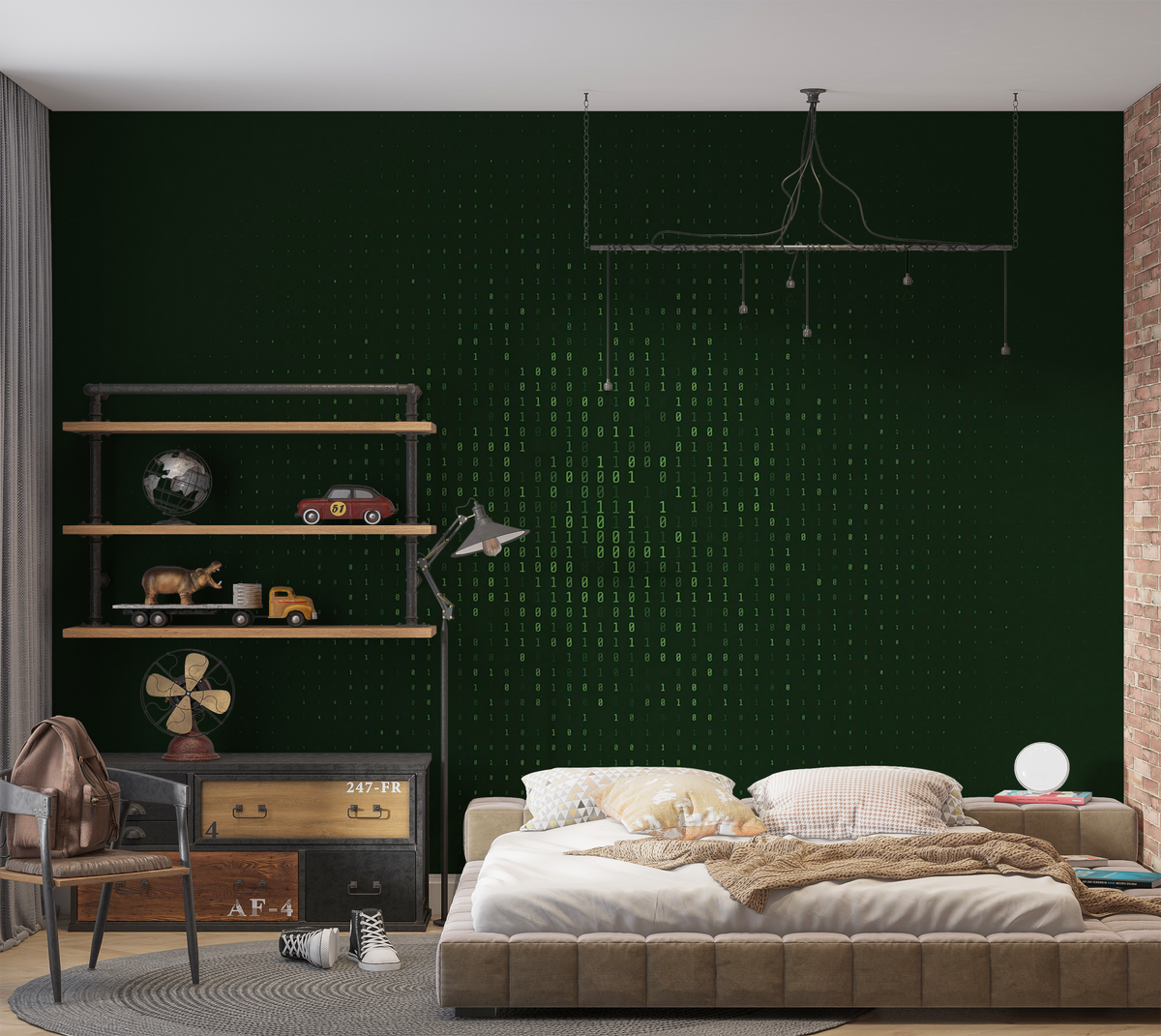 Digital Matrix Wallpaper Mural - Removable Traditional Wallpaper ...