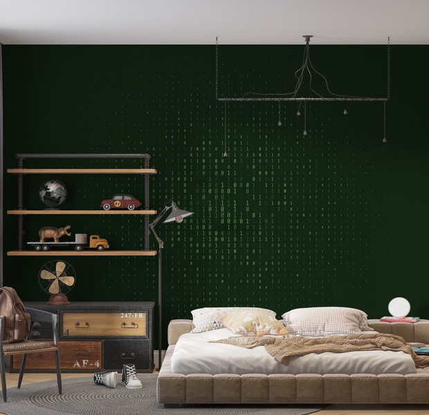 Premium Wallpaper Wall Mural - Digital Matrix 60"Wx40"H / Non-Woven Fleece