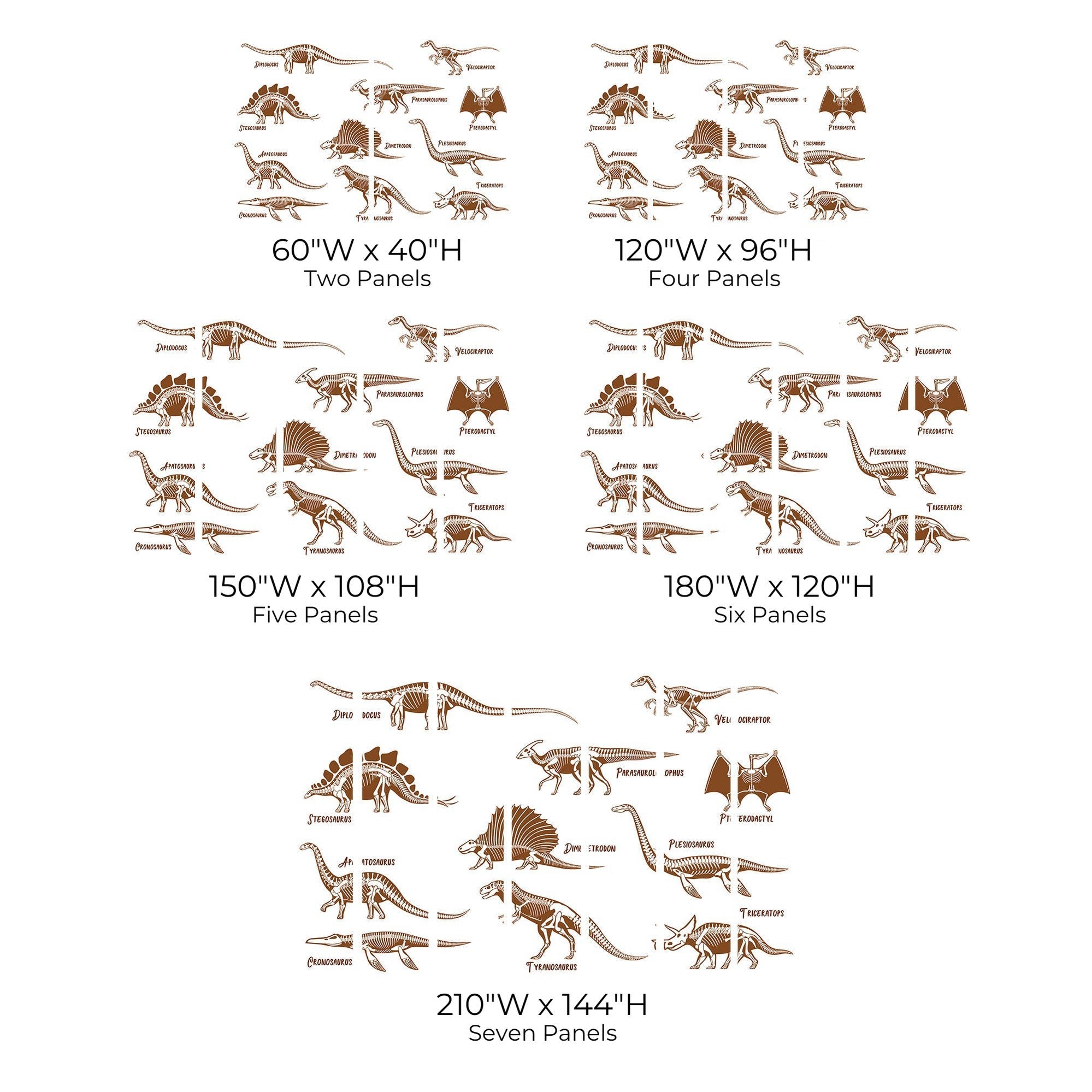 Premium Peel & Stick Wall Mural - Dinosaur Illustration Set