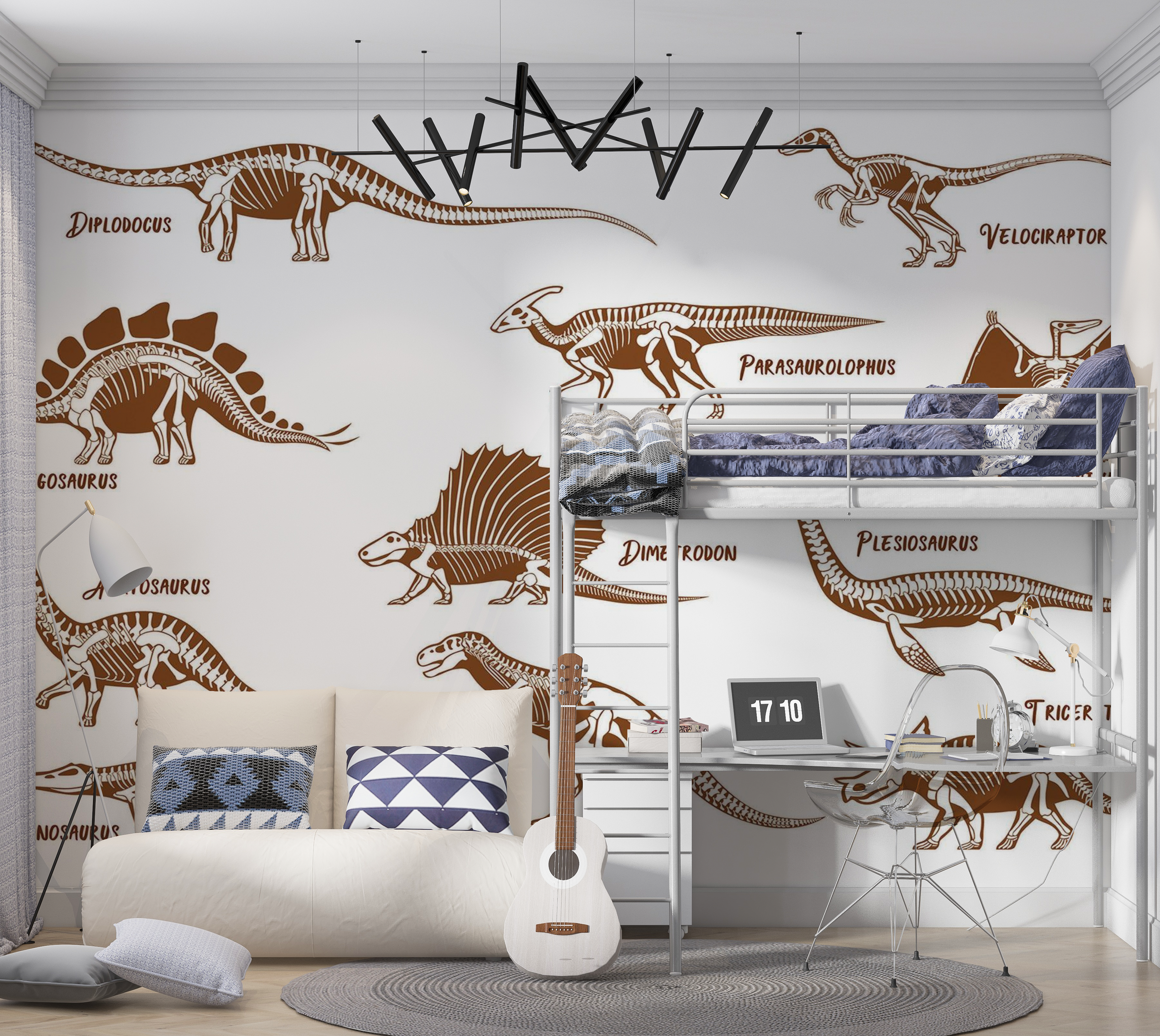 Premium Peel & Stick Wall Mural - Dinosaur Illustration Set