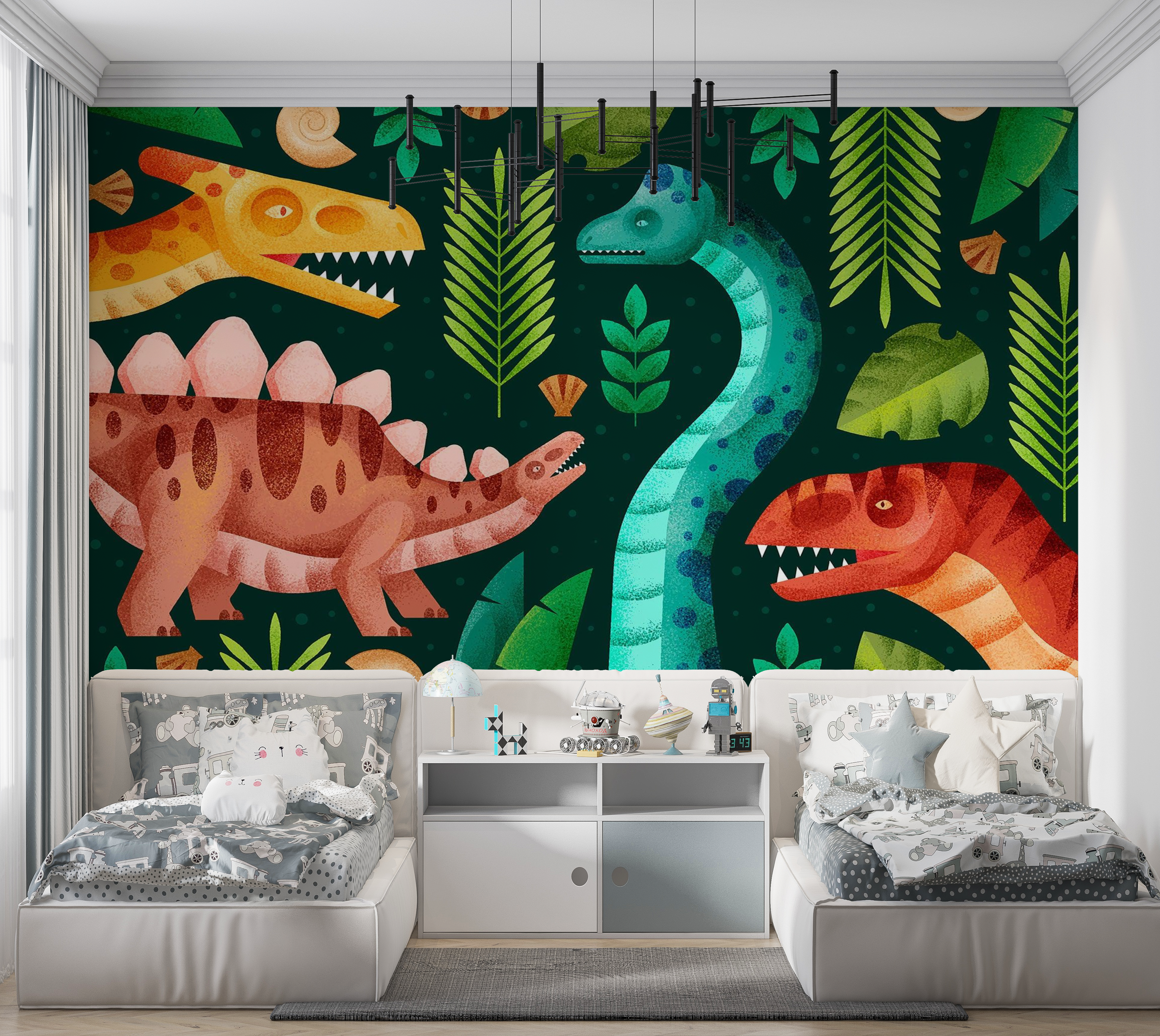 Premium Peel & Stick Wall Mural - Dinosaur Jungle