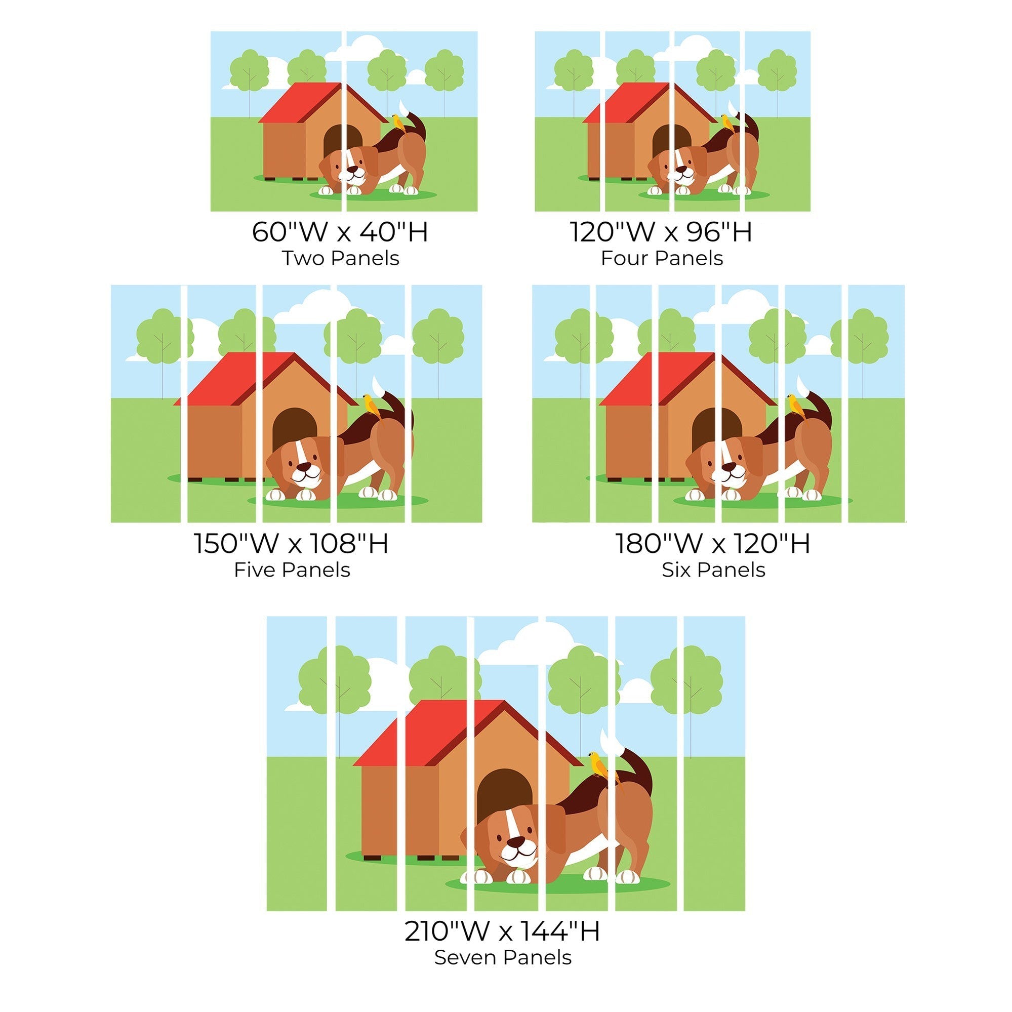 Premium Peel & Stick Wall Mural - Dog House Fun