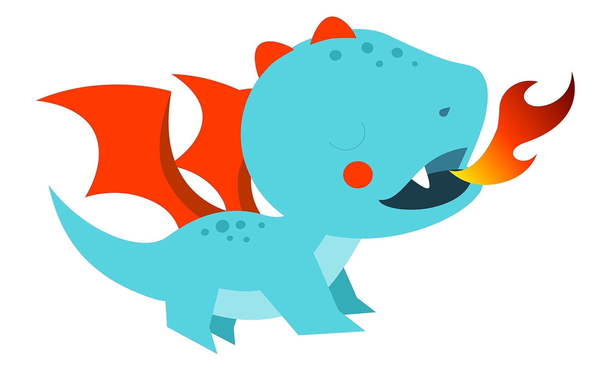 Premium Peel & Stick Wall Mural - Dragon Cartoon