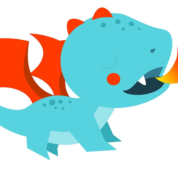 Premium Peel & Stick Wall Mural - Dragon Cartoon