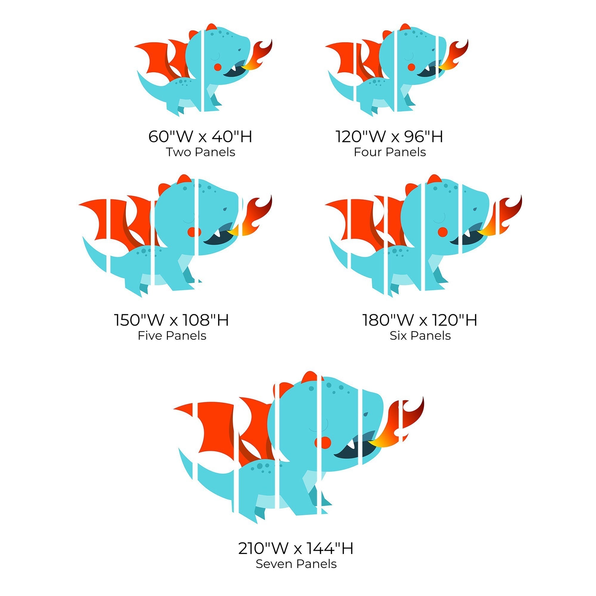 Premium Peel & Stick Wall Mural - Dragon Cartoon