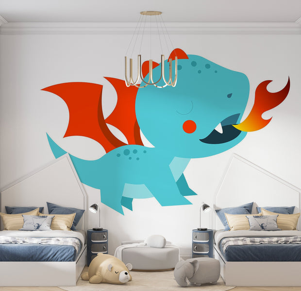Premium Peel & Stick Wall Mural - Dragon Cartoon