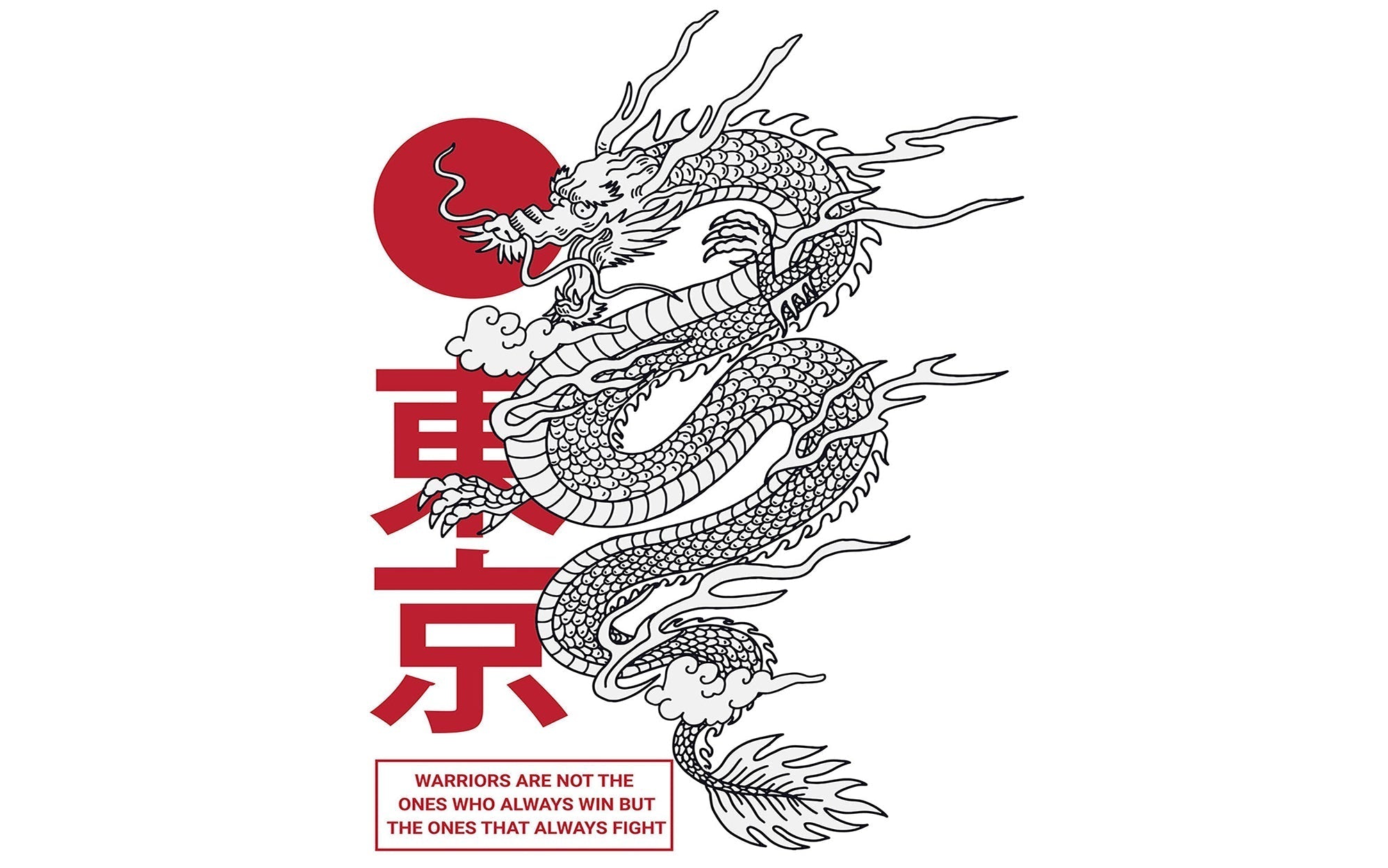 Premium Peel & Stick Wall Mural - Dragon and Sun