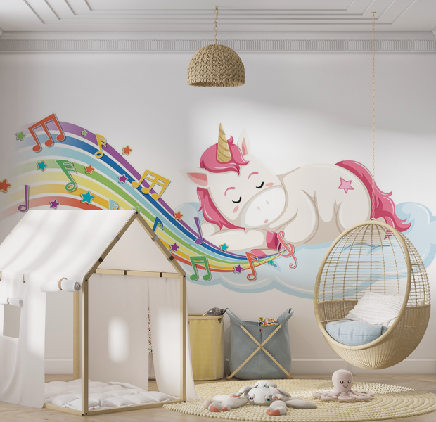 Premium Wallpaper Wall Mural - Dreamy Unicorn 60"Wx40"H / Non-Woven Fleece