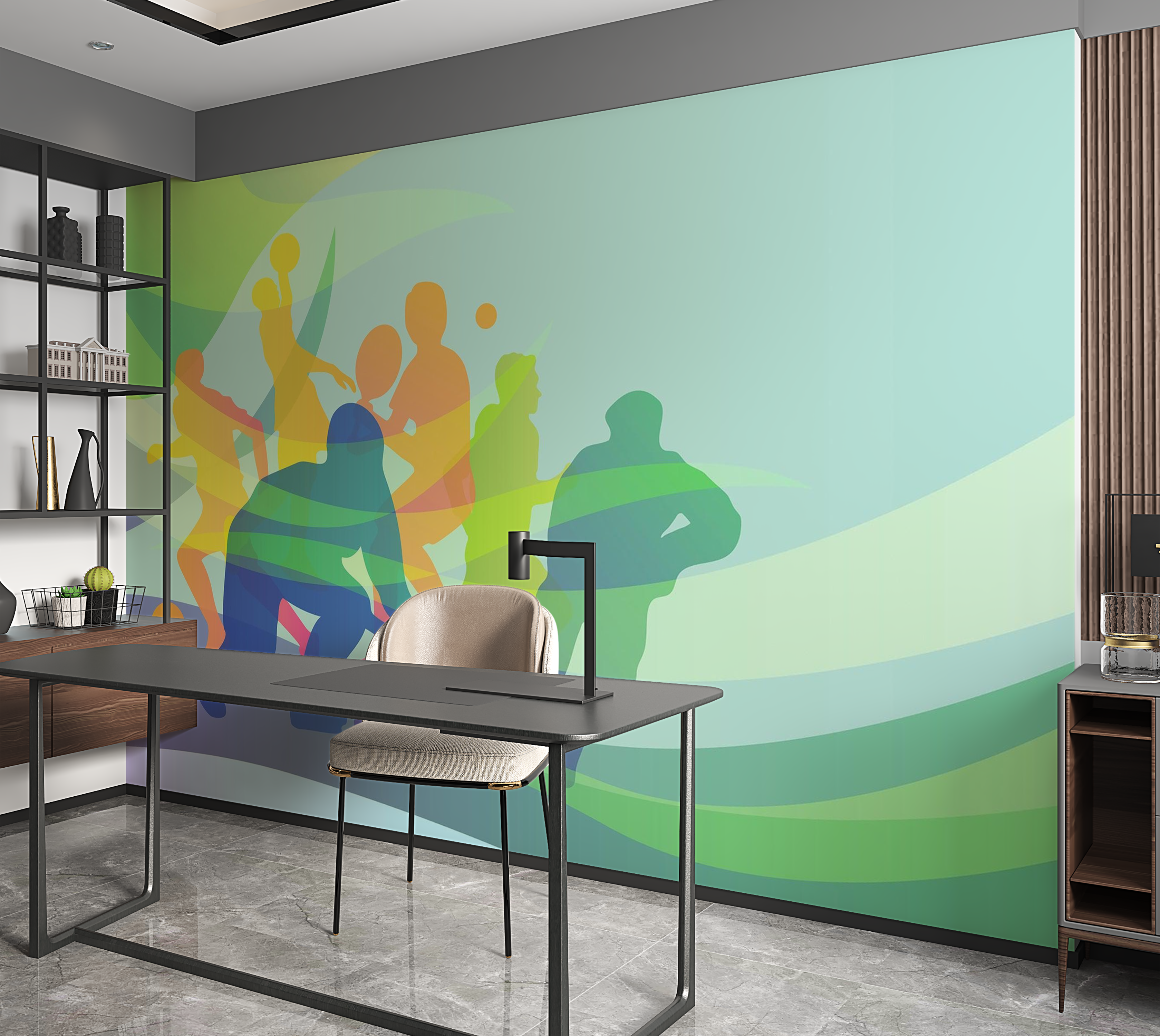 Premium Peel & Stick Wall Mural - Dynamic Sports Action