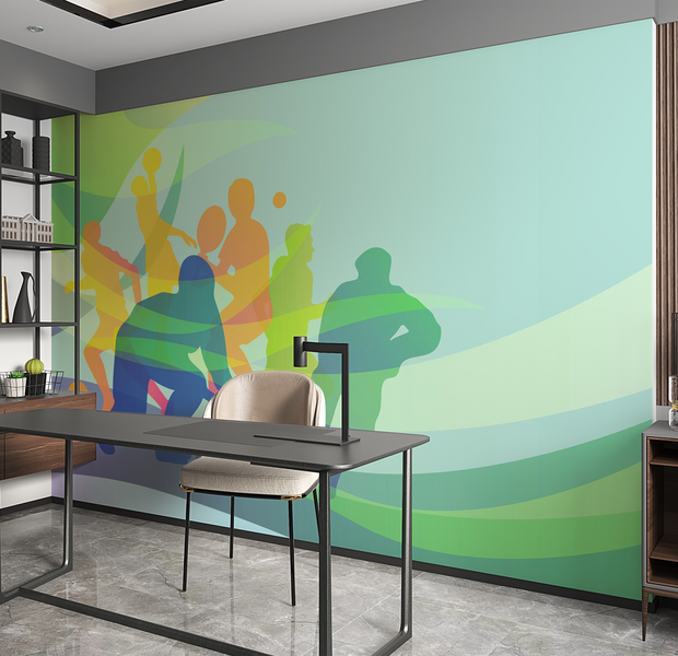 Premium Peel & Stick Wall Mural - Dynamic Sports Action