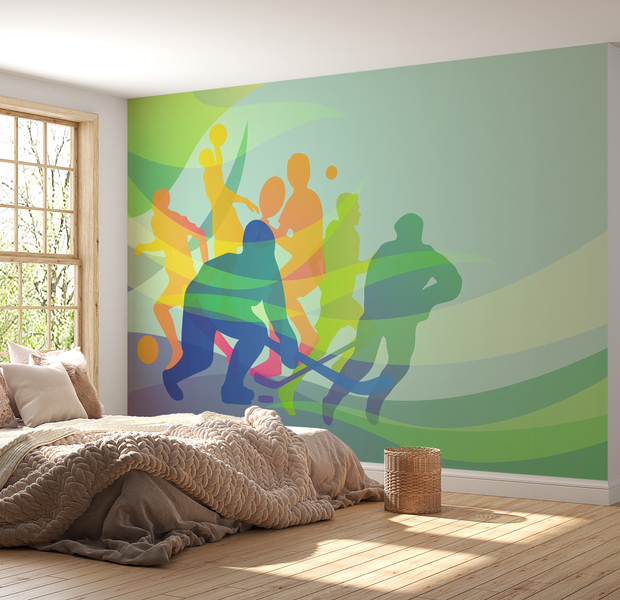 Premium Wallpaper Wall Mural - Dynamic Sports Action 60"Wx40"H / Non-Woven Fleece