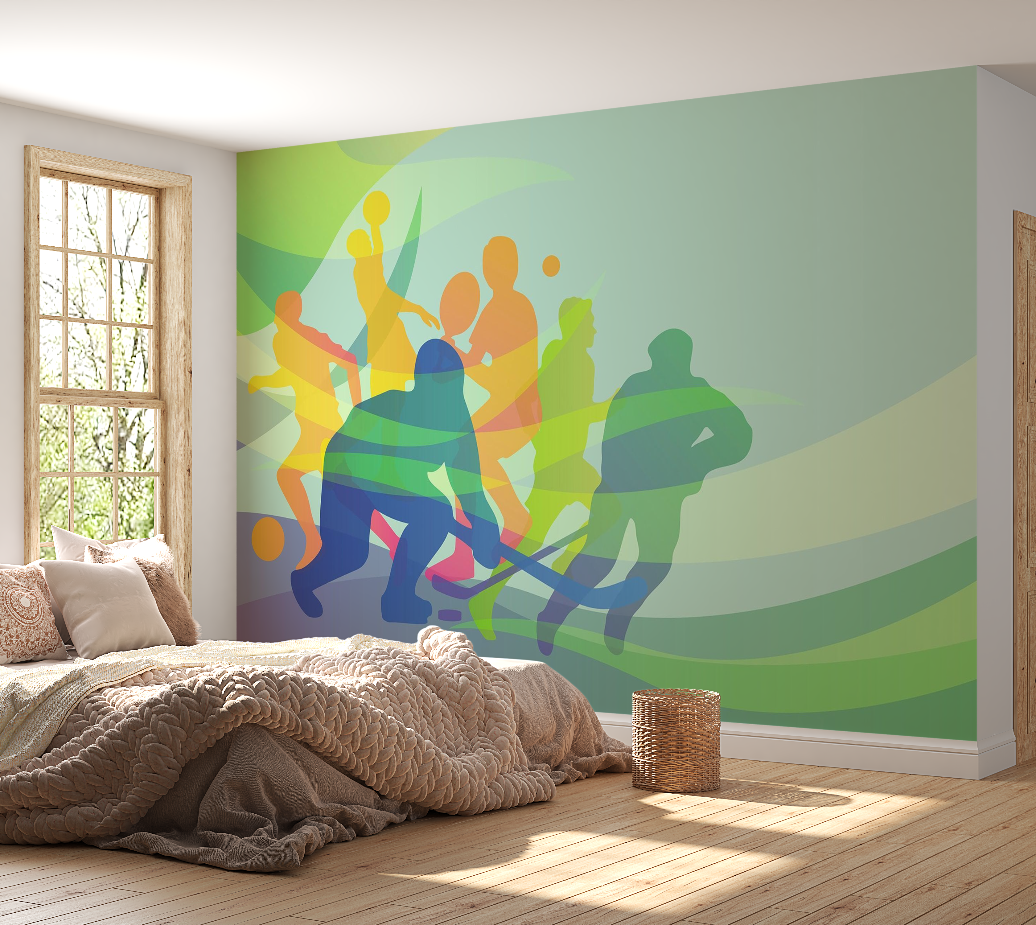 Premium Peel & Stick Wall Mural - Dynamic Sports Action