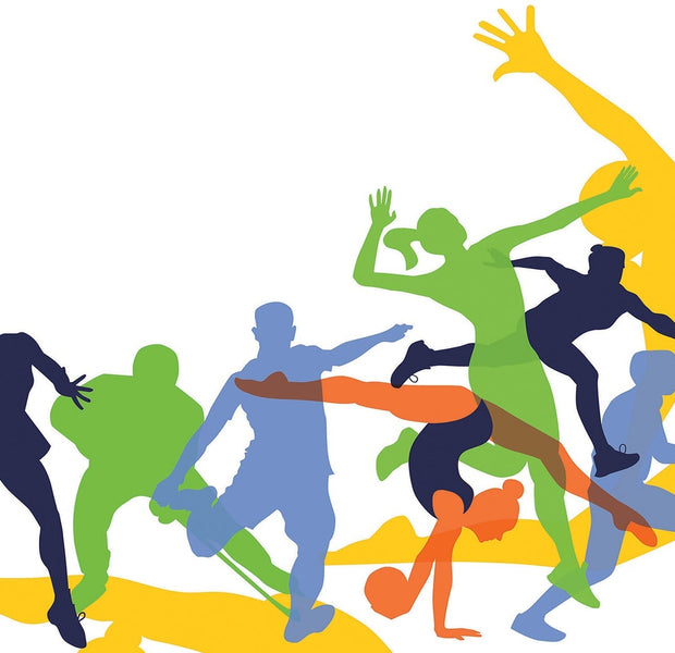 Premium Peel & Stick Wall Mural - Dynamic Sports Silhouettes