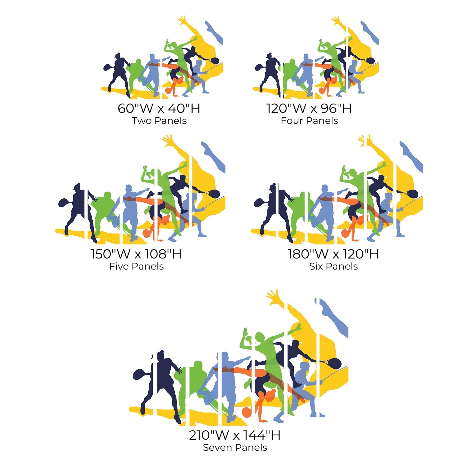 Premium Peel & Stick Wall Mural - Dynamic Sports Silhouettes