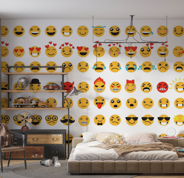 Premium Peel & Stick Wall Mural - Emoji Collection