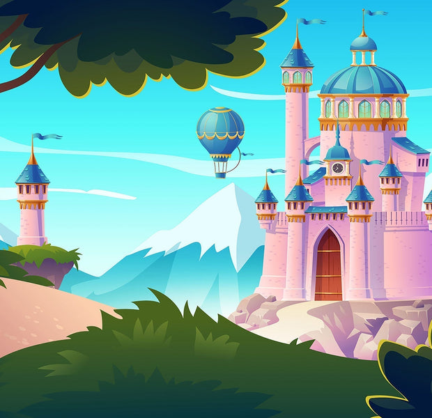 Premium Peel & Stick Wall Mural - Enchanted Castle Landscape