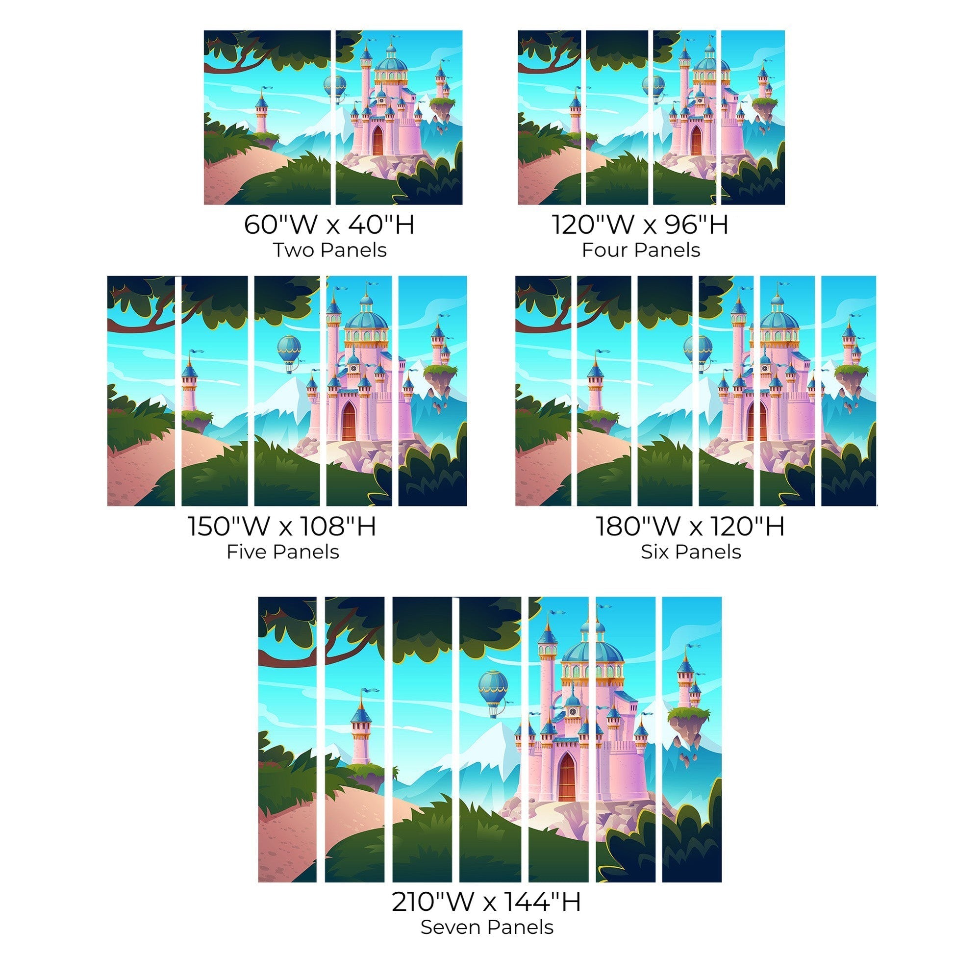 Premium Peel & Stick Wall Mural - Enchanted Castle Landscape