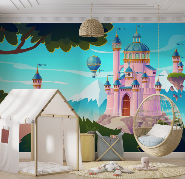 Premium Peel & Stick Wall Mural - Enchanted Castle Landscape
