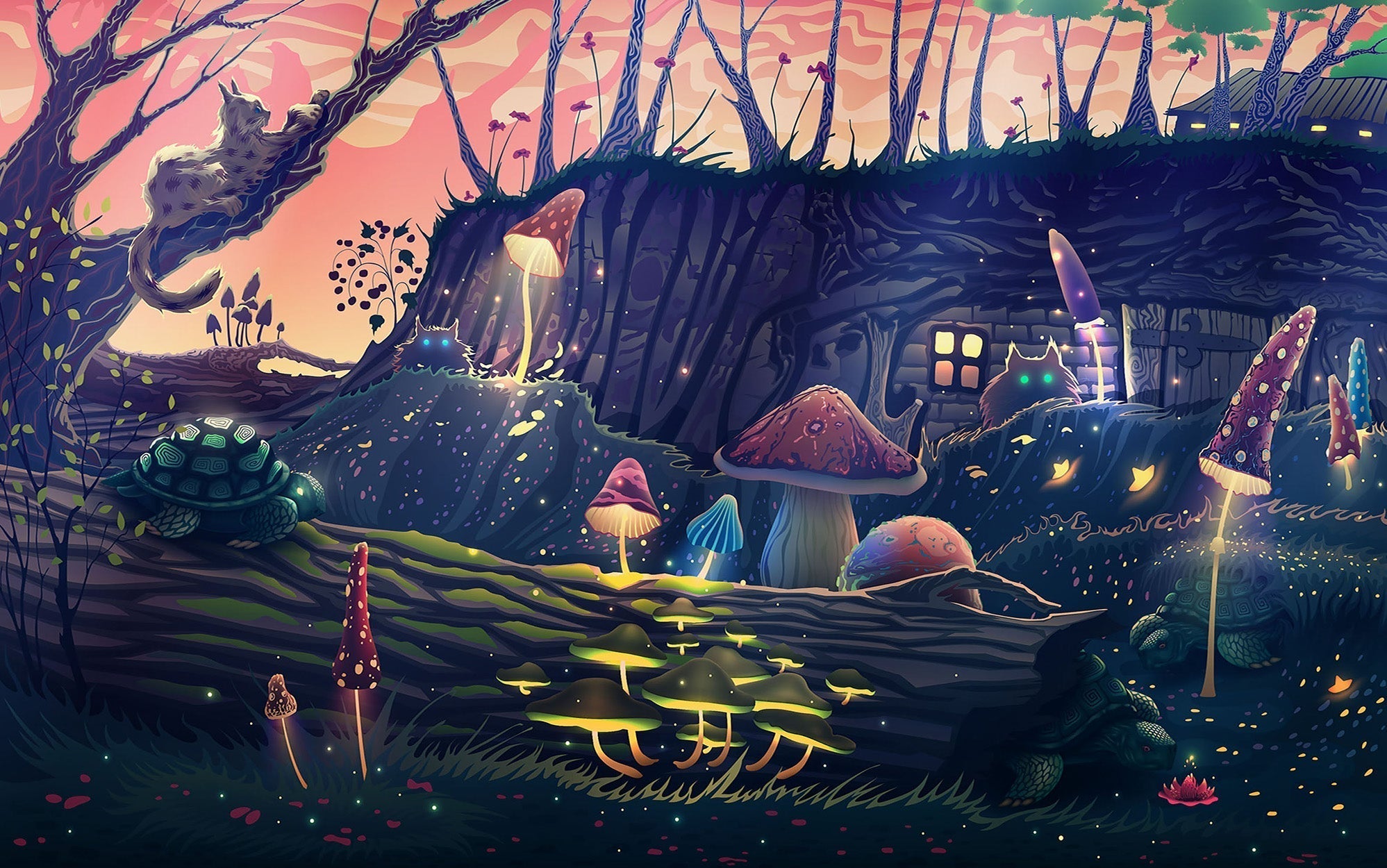 Premium Peel & Stick Wall Mural - Enchanted Forest Fantasy