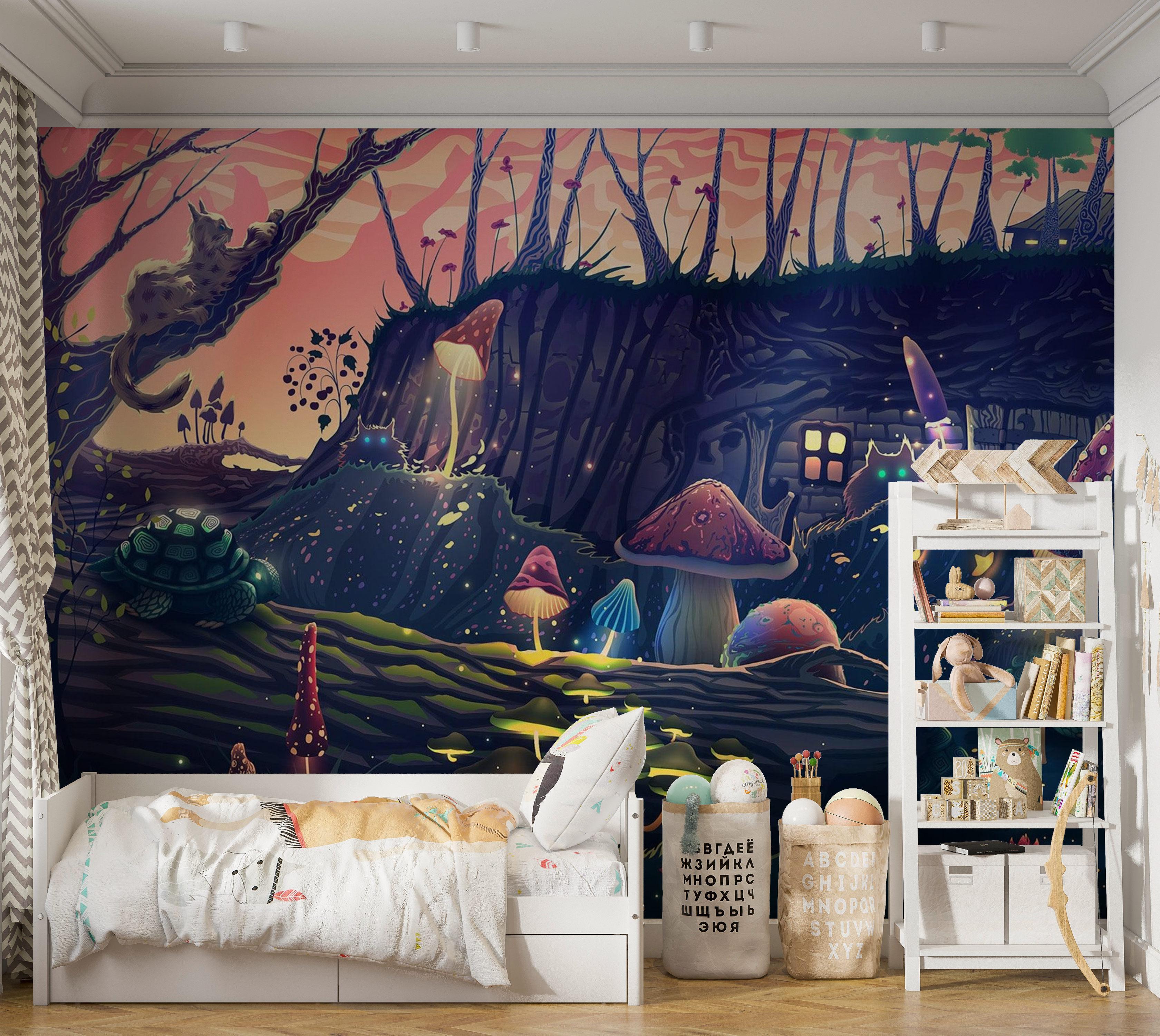 Premium Peel & Stick Wall Mural - Enchanted Forest Fantasy