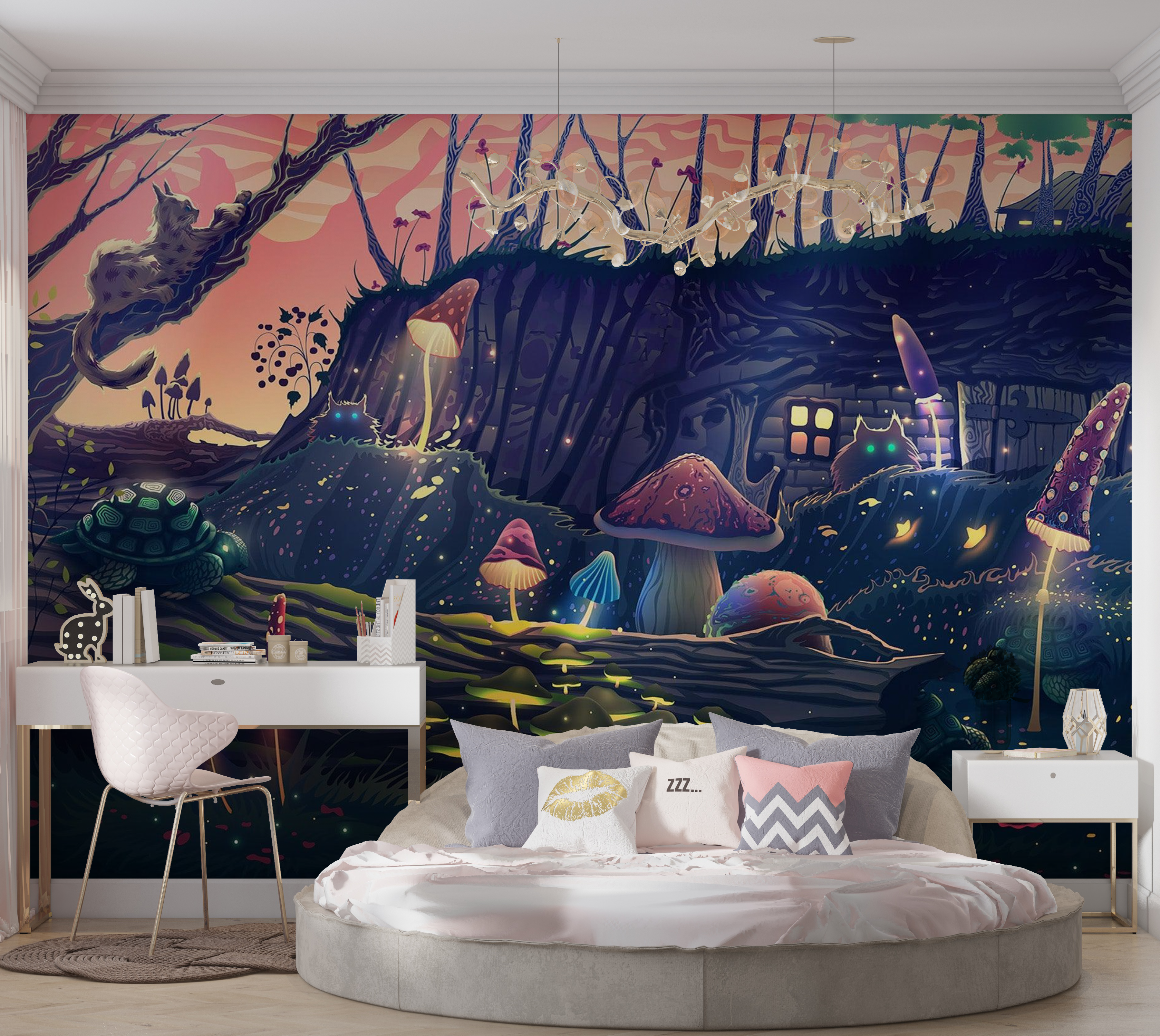 Premium Peel & Stick Wall Mural - Enchanted Forest Fantasy