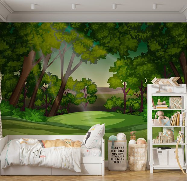 Premium Wallpaper Wall Mural - Enchanted Forest 60"Wx40"H / Non-Woven Fleece