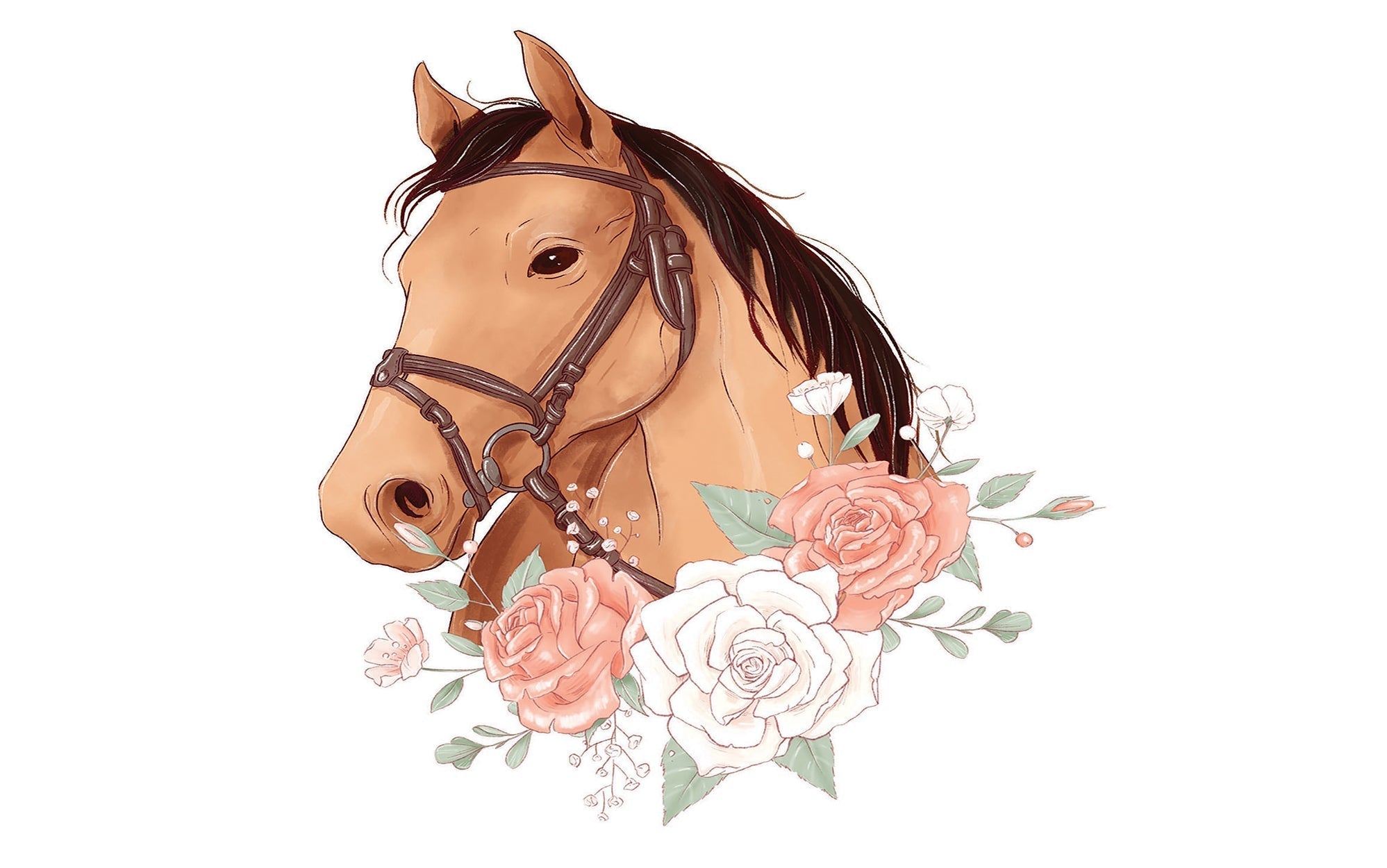 Premium Peel & Stick Wall Mural - Equestrian Rose