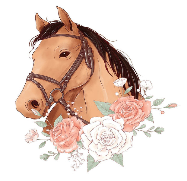 Premium Peel & Stick Wall Mural - Equestrian Rose