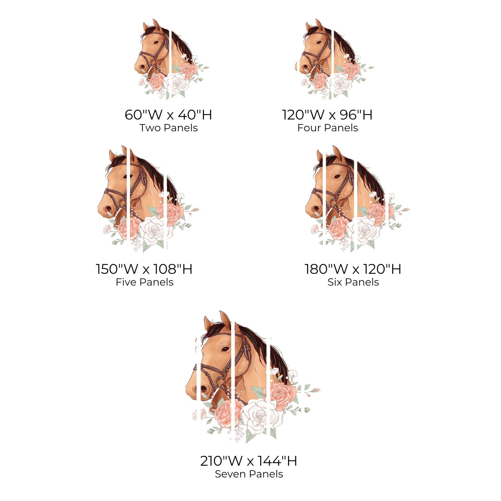 Premium Peel & Stick Wall Mural - Equestrian Rose