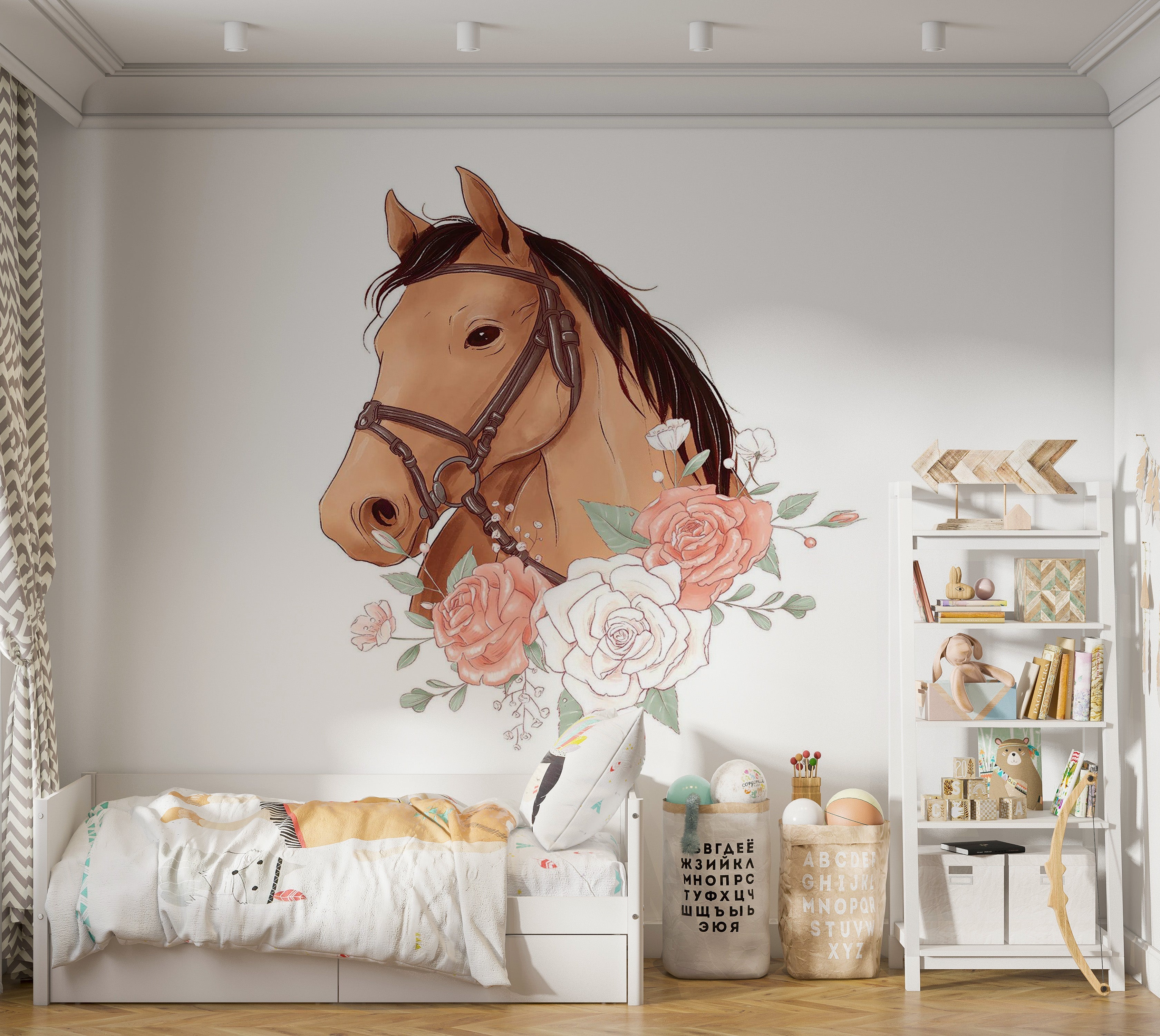 Premium Wallpaper Wall Mural - Equestrian Rose