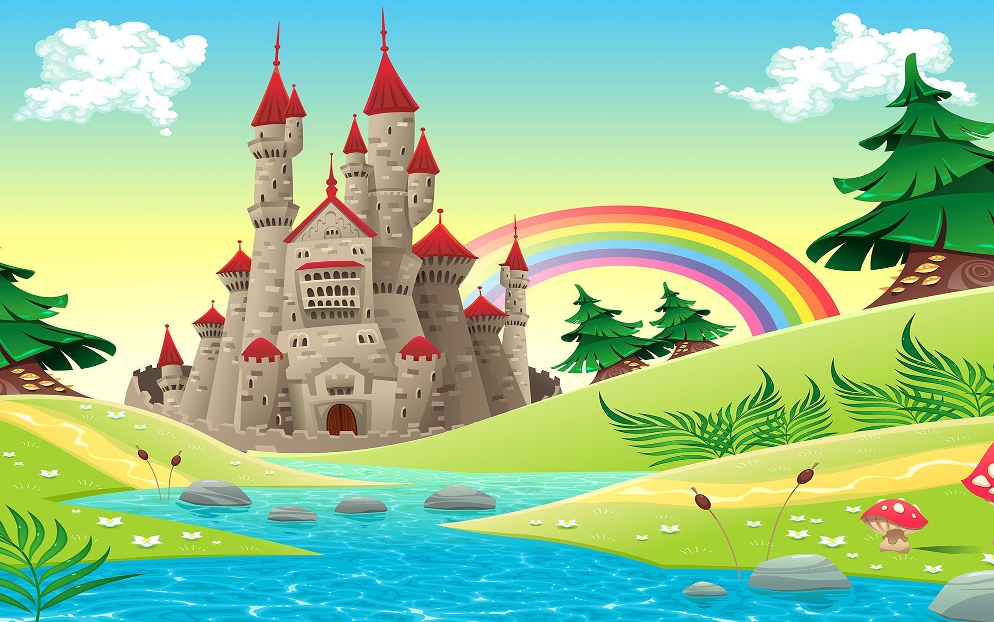 Premium Peel & Stick Wall Mural - Fairytale Castle